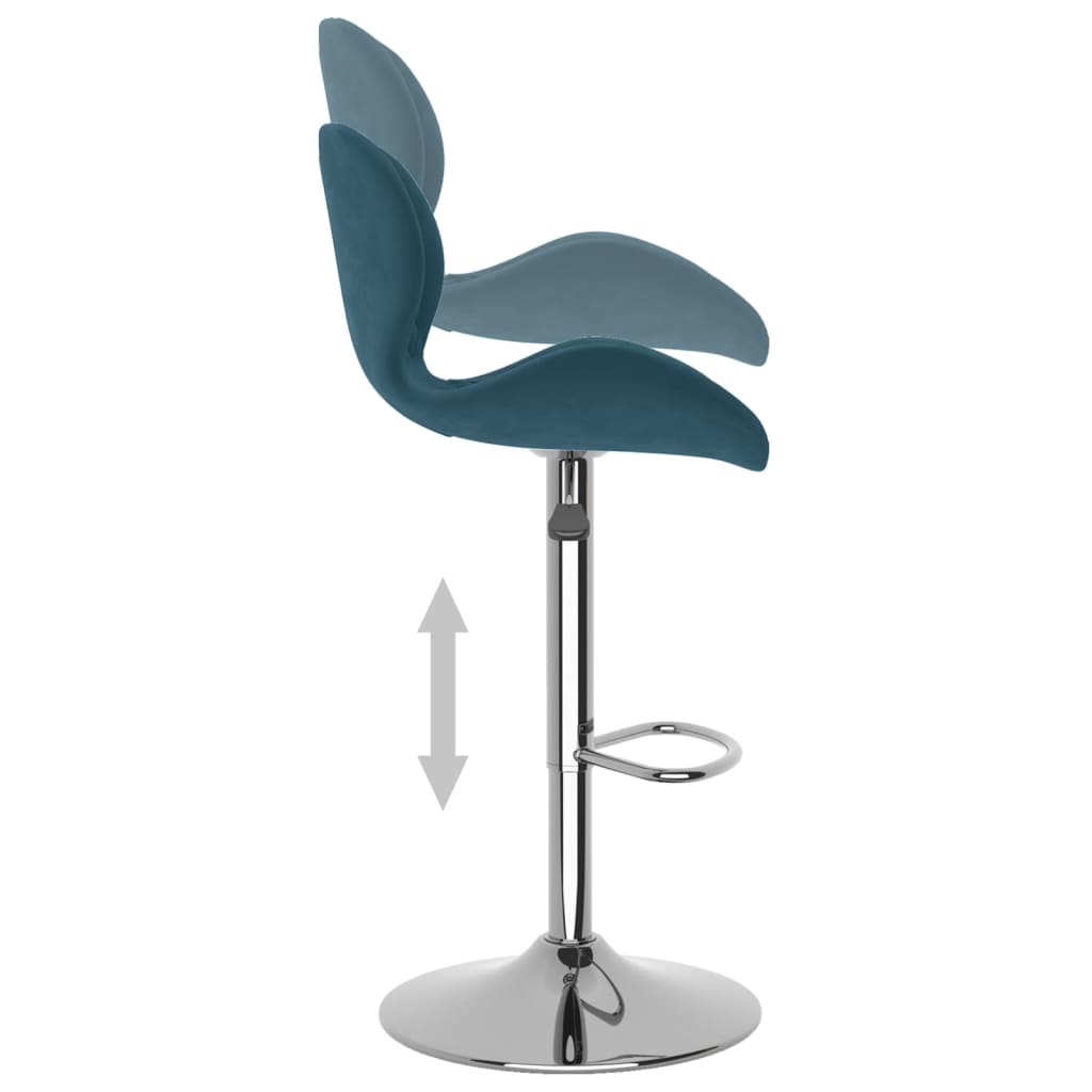 Bancos de bar 2 pcs veludo azul - Image 7