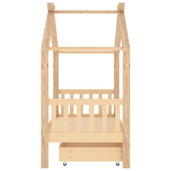 Estrutura de cama para criança c/ gaveta 80x160 cm pinho maciço - Image 3