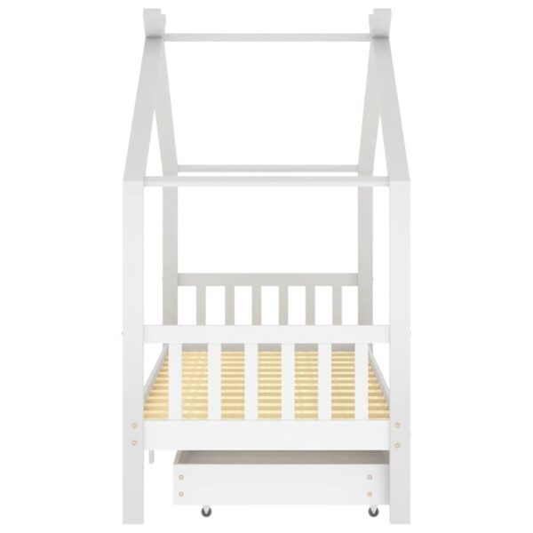 Estrutura cama criança c/ gavetas 90x200 cm pinho maciço branco - Image 3