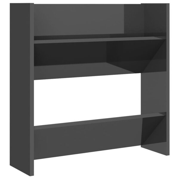 Sapateiras de parede 2pcs derivados de madeira cinza brilhante - Image 4