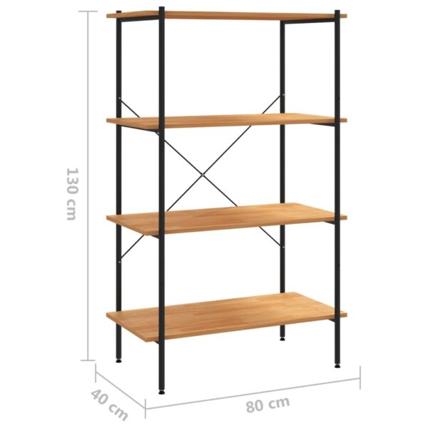 Unidade com 4 prateleiras 80x40x130 cm preto/cor de carvalho - Image 6