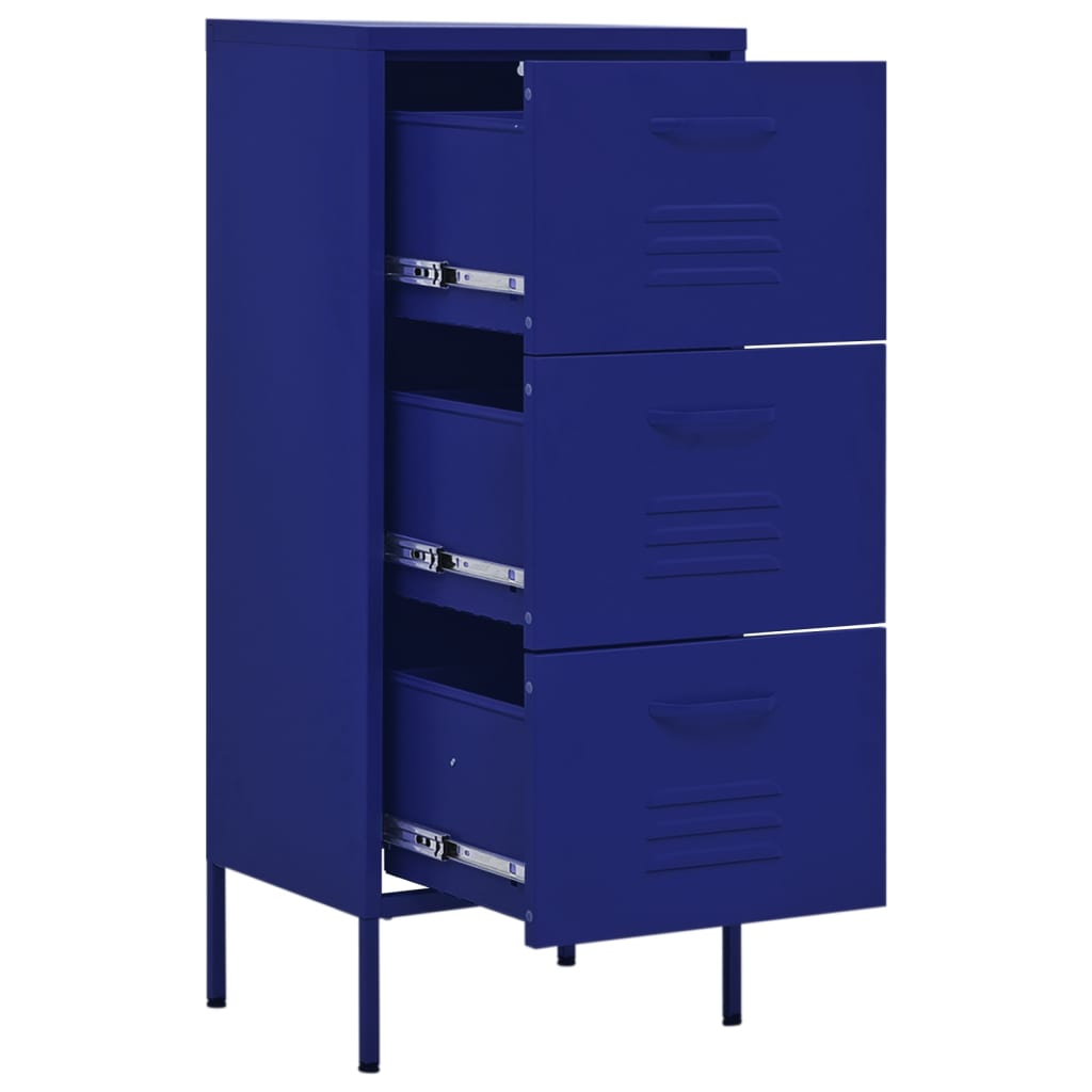 Armário de arrumação aço 42,5x35x101,5 cm azul-marinho - Image 5