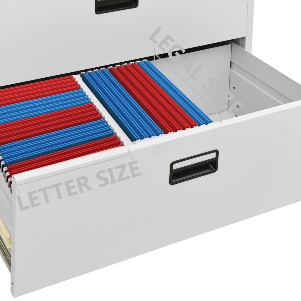 Arquivador 90x46x164 cm aço cinzento-claro - Image 10