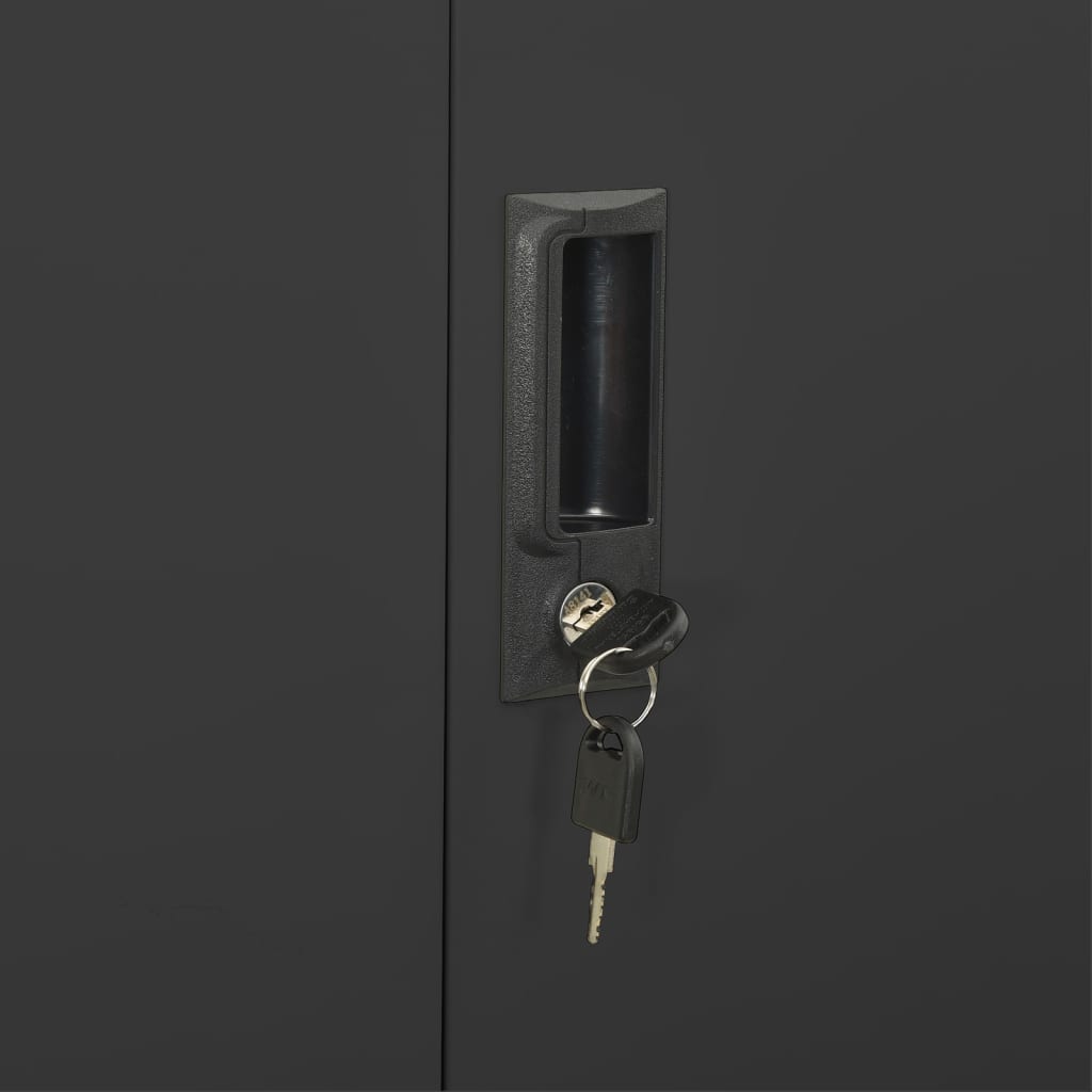 Armário de escritório 90x40x180 cm aço antracite - Image 8