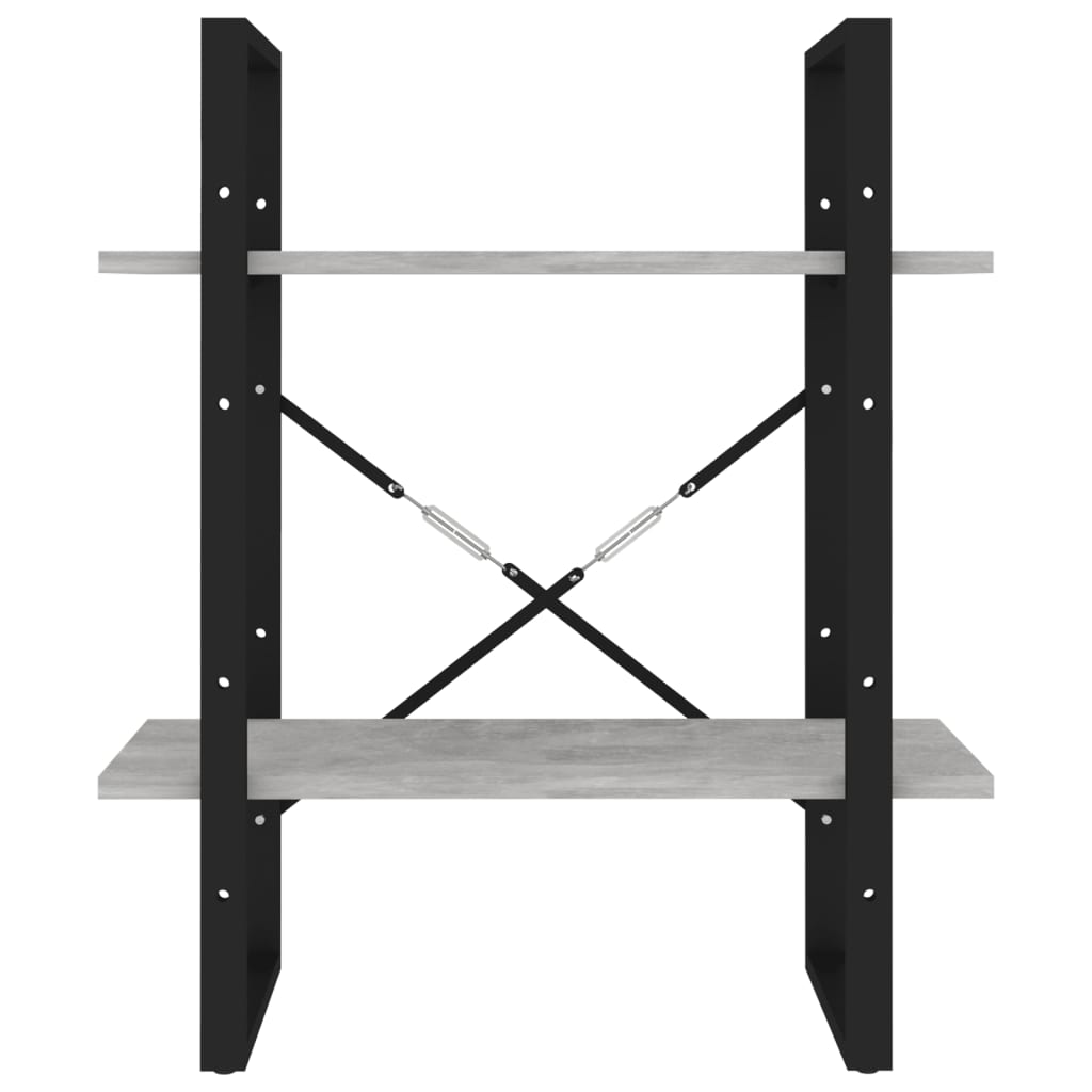 Estante 2 prateleiras derivados de madeira cinzento cimento - Image 4
