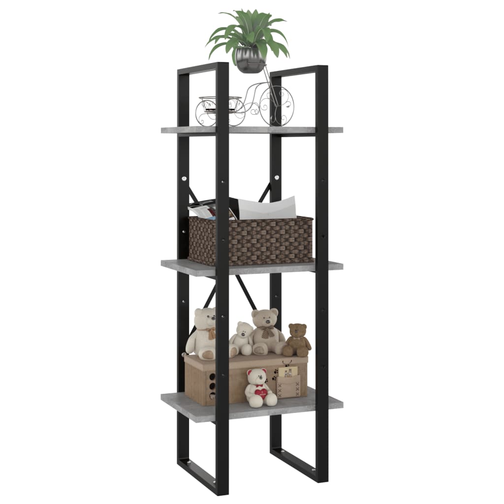 Estante c/ 3 prateleiras derivados de madeira cinzento - Image 3