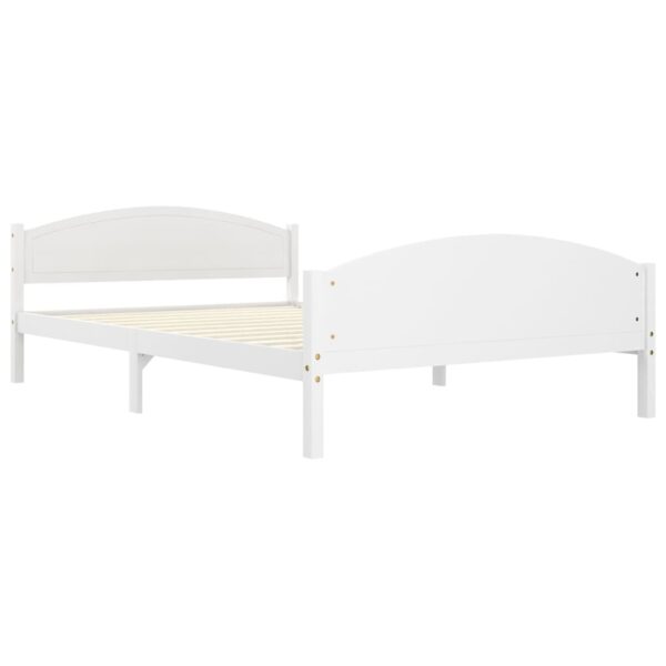 Estrutura de cama 160x200 cm pinho maciço branco - Image 2