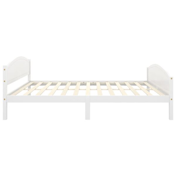 Estrutura de cama 160x200 cm pinho maciço branco - Image 4