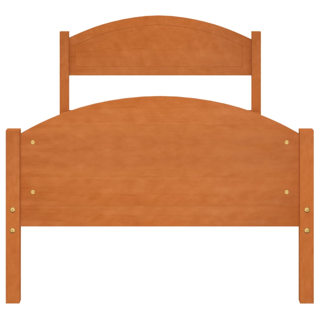 Estrutura de cama 100x200 cm madeira pinho maciço castanho mel - Image 3