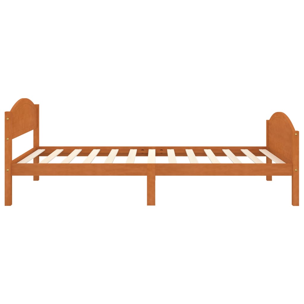 Estrutura de cama 100x200 cm madeira pinho maciço castanho mel - Image 4