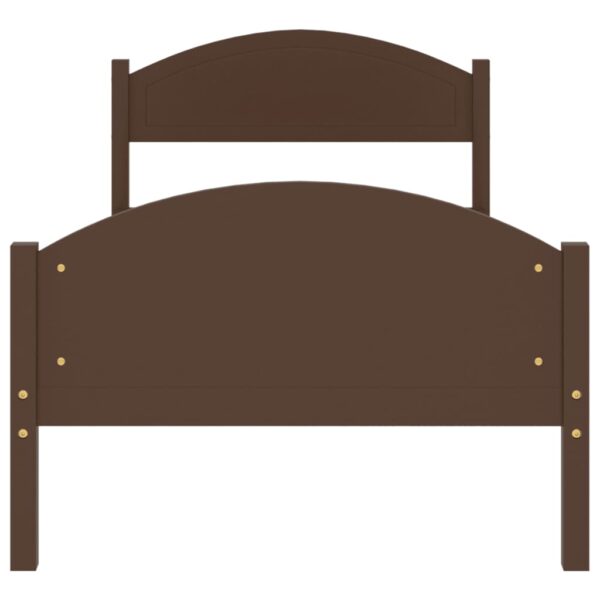 Estrutura de cama 100x200 cm pinho maciço castanho-escuro - Image 3
