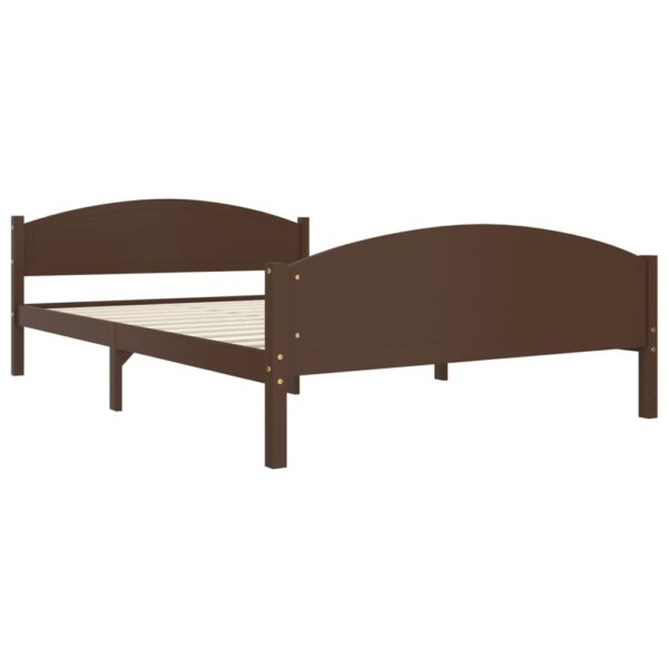 Estrutura de cama 160x200 cm pinho maciço castanho-escuro - Image 2