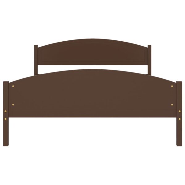 Estrutura de cama 160x200 cm pinho maciço castanho-escuro - Image 3
