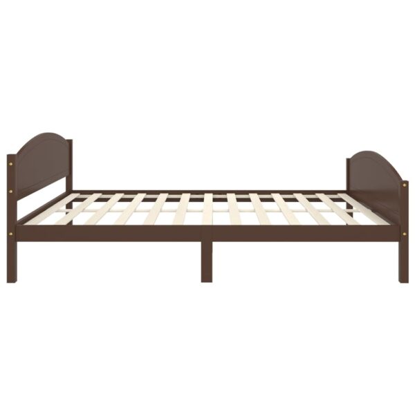 Estrutura de cama 160x200 cm pinho maciço castanho-escuro - Image 4
