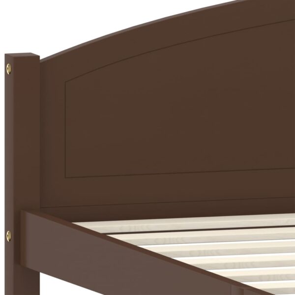 Estrutura de cama 160x200 cm pinho maciço castanho-escuro - Image 5