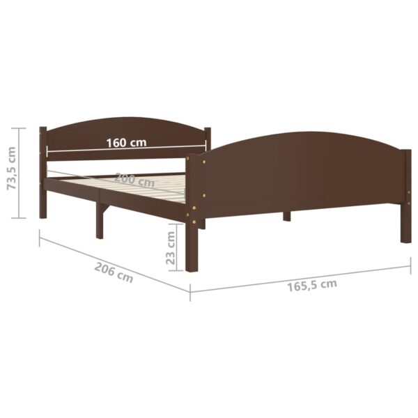 Estrutura de cama 160x200 cm pinho maciço castanho-escuro - Image 6