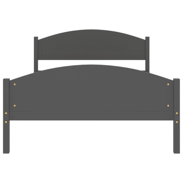 Estrutura de cama 120x200 cm pinho maciço cinzento-escuro - Image 3