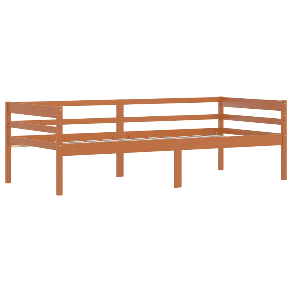 Estrutura de cama 90x200 cm pinho maciço castanho mel - Image 2