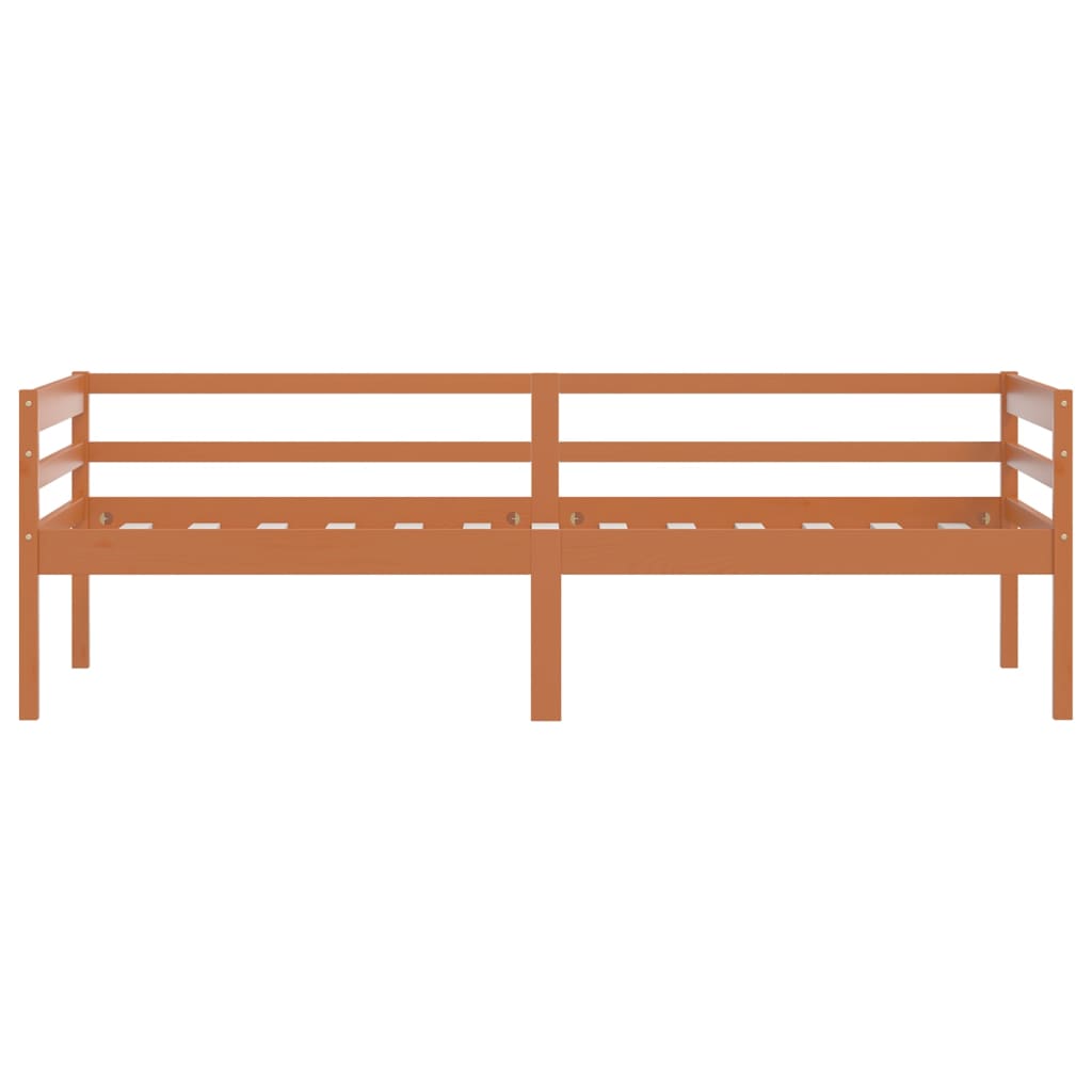 Estrutura de cama 90x200 cm pinho maciço castanho mel - Image 3