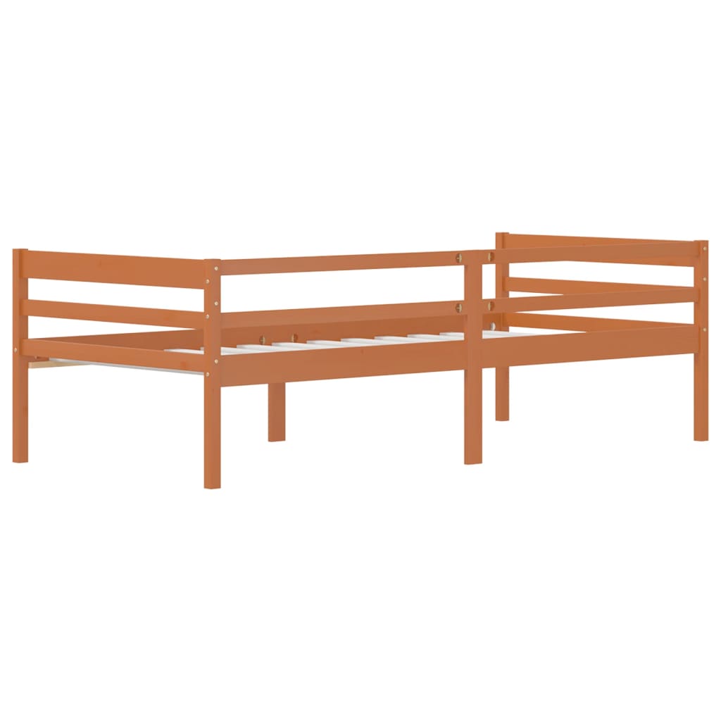 Estrutura de cama 90x200 cm pinho maciço castanho mel - Image 5