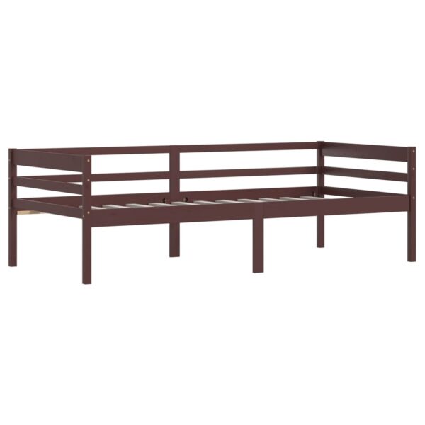 Estrutura de cama 90x200 cm pinho maciço castanho-escuro - Image 2