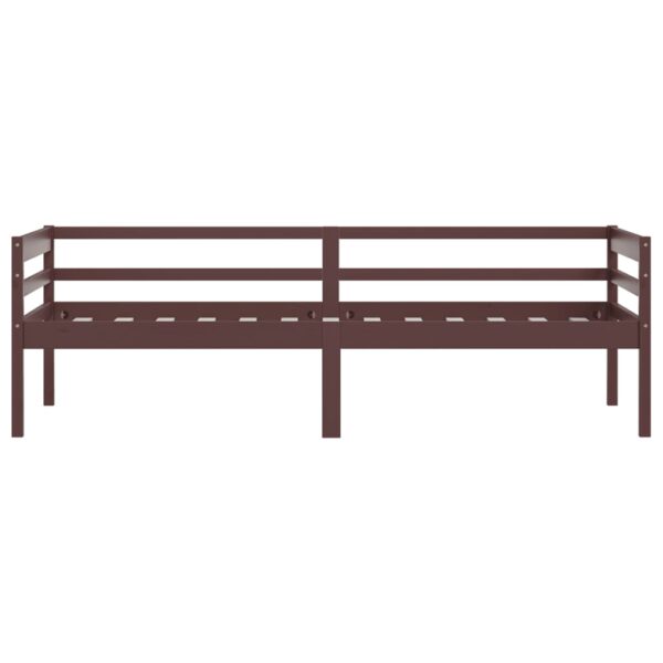 Estrutura de cama 90x200 cm pinho maciço castanho-escuro - Image 3