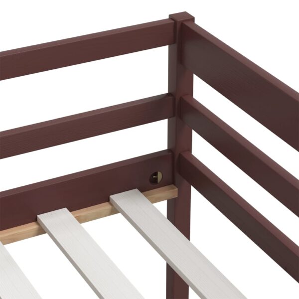 Estrutura de cama 90x200 cm pinho maciço castanho-escuro - Image 6