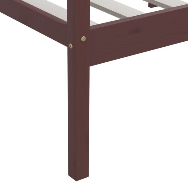 Estrutura de cama 90x200 cm pinho maciço castanho-escuro - Image 7