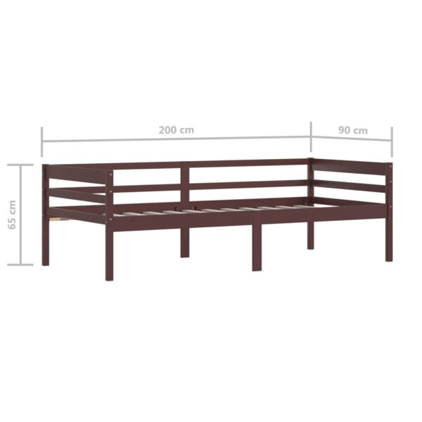Estrutura de cama 90x200 cm pinho maciço castanho-escuro - Image 8