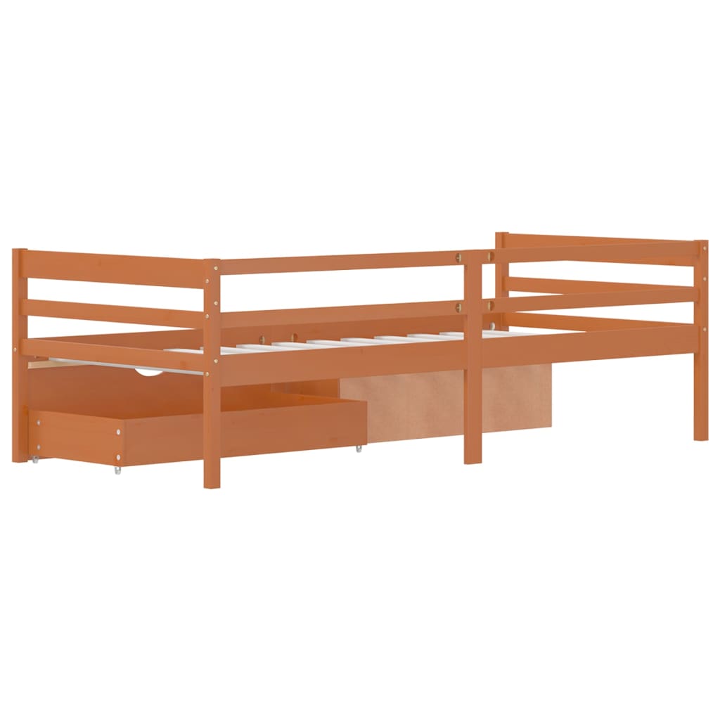 Cama com gavetas e móvel 90x200 cm pinho maciço castanho-mel - Image 5