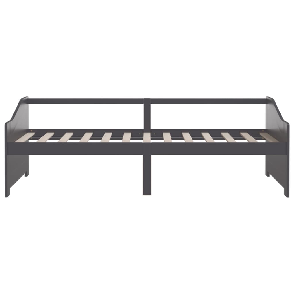 Sofá-cama de 3 lugares 90x200 cm pinho maciço cinzento-escuro - Image 3