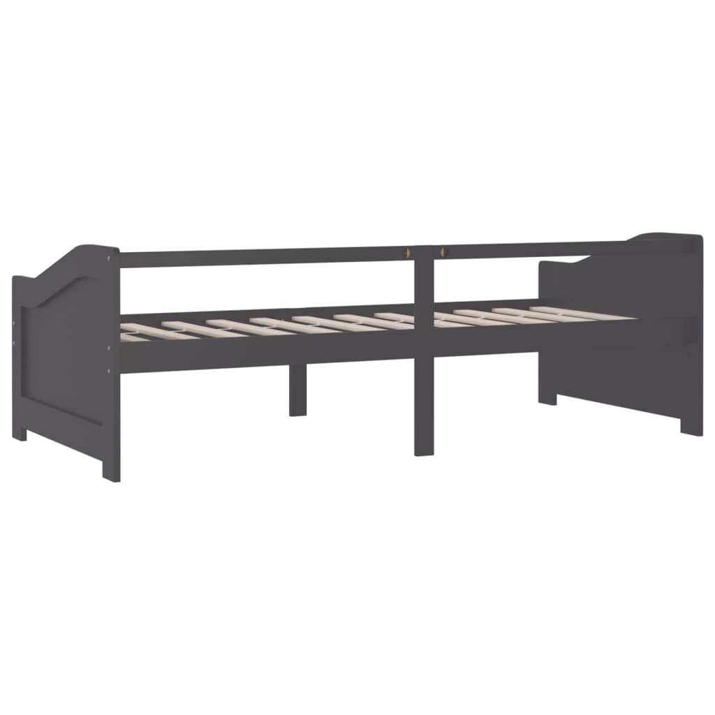 Sofá-cama de 3 lugares 90x200 cm pinho maciço cinzento-escuro - Image 5