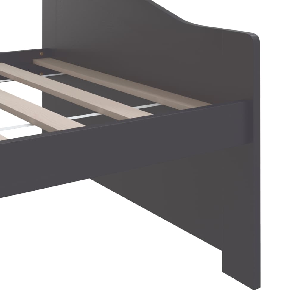 Sofá-cama de 3 lugares 90x200 cm pinho maciço cinzento-escuro - Image 6