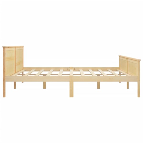 Estrutura de cama 200x200 cm pinho maciço preto - Image 4