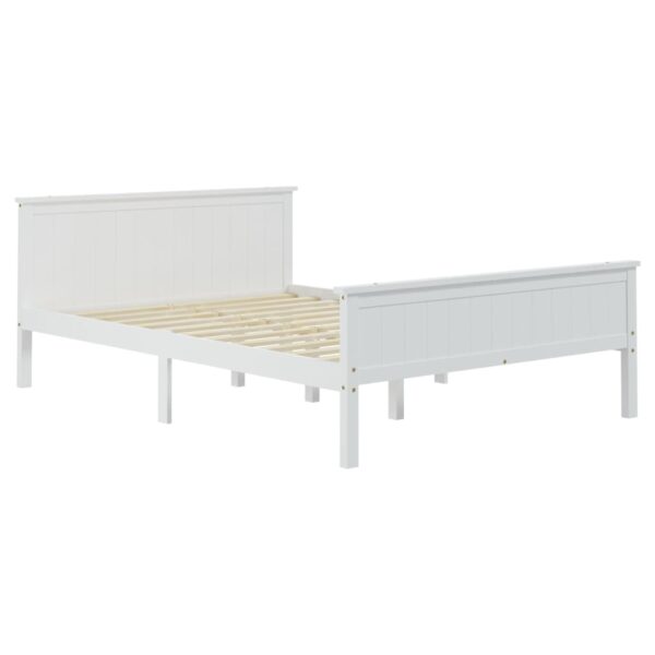 Estrutura de cama 160x200 cm pinho maciço branco - Image 2