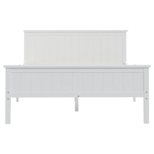 Estrutura de cama 160x200 cm pinho maciço branco - Image 3