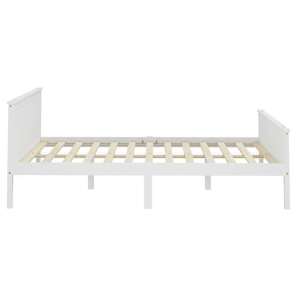 Estrutura de cama 160x200 cm pinho maciço branco - Image 4