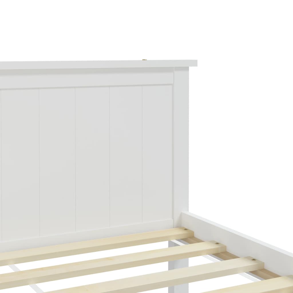 Estrutura de cama 200x200 cm pinho maciço branco - Image 5
