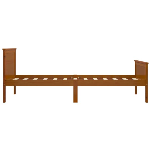 Estrutura de cama 100x200 cm madeira pinho maciço castanho mel - Image 3