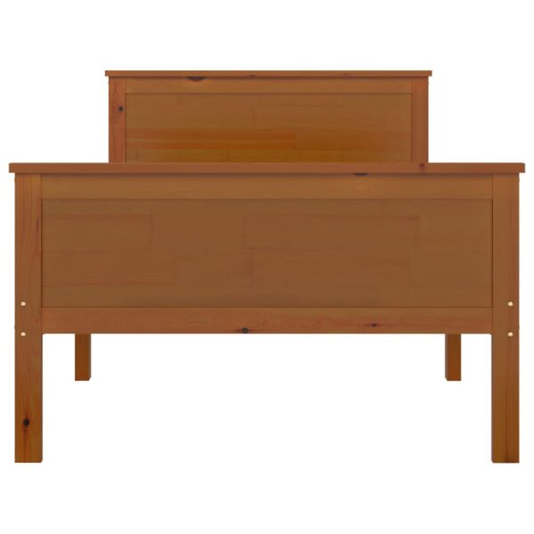 Estrutura de cama 100x200 cm madeira pinho maciço castanho mel - Image 4