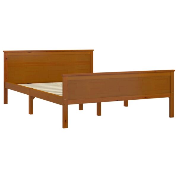 Estrutura de cama 160x200 cm madeira pinho maciço castanho mel - Image 2