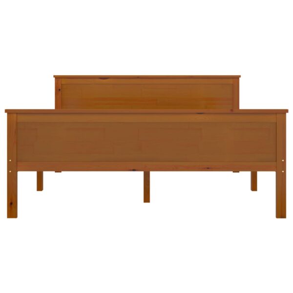 Estrutura de cama 160x200 cm madeira pinho maciço castanho mel - Image 4