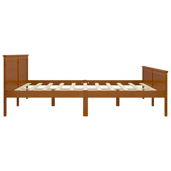 Estrutura de cama 200x200 cm pinho maciço castanho mel - Image 3