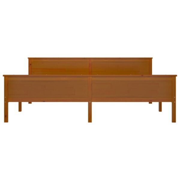 Estrutura de cama 200x200 cm pinho maciço castanho mel - Image 4
