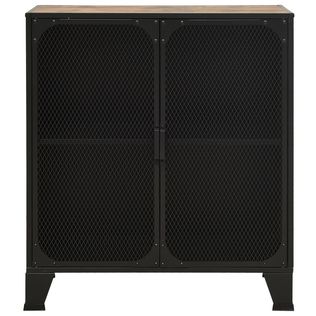 Armário de arrumação 72x36x82 cm metal/MDF castanho rústico - Image 2