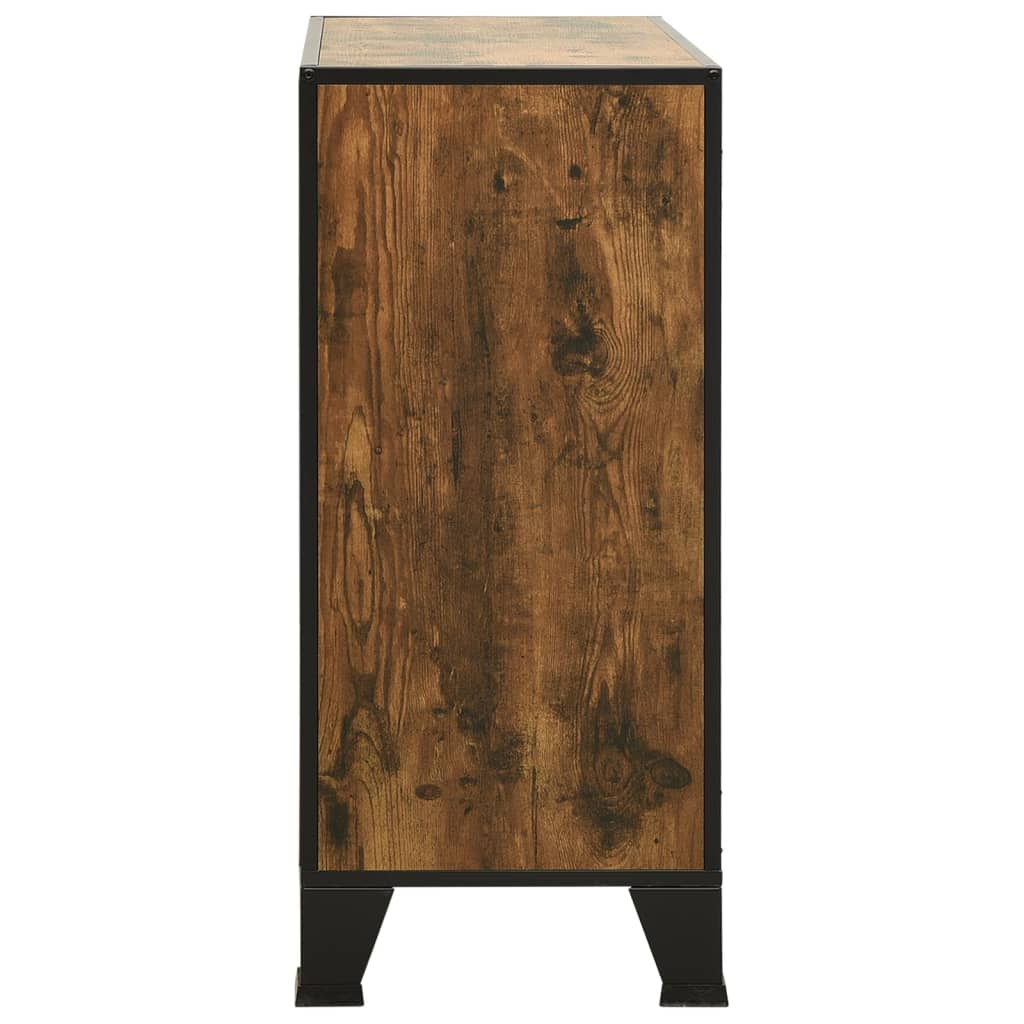 Armário de arrumação 72x36x82 cm metal/MDF castanho rústico - Image 3