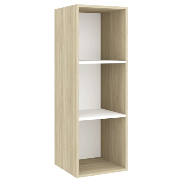 2 pcs conjunto móveis TV derivados madeira branco/carv. sonoma - Image 3