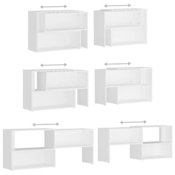 Móvel de TV 149x30x52 cm derivados de madeira branco - Image 5