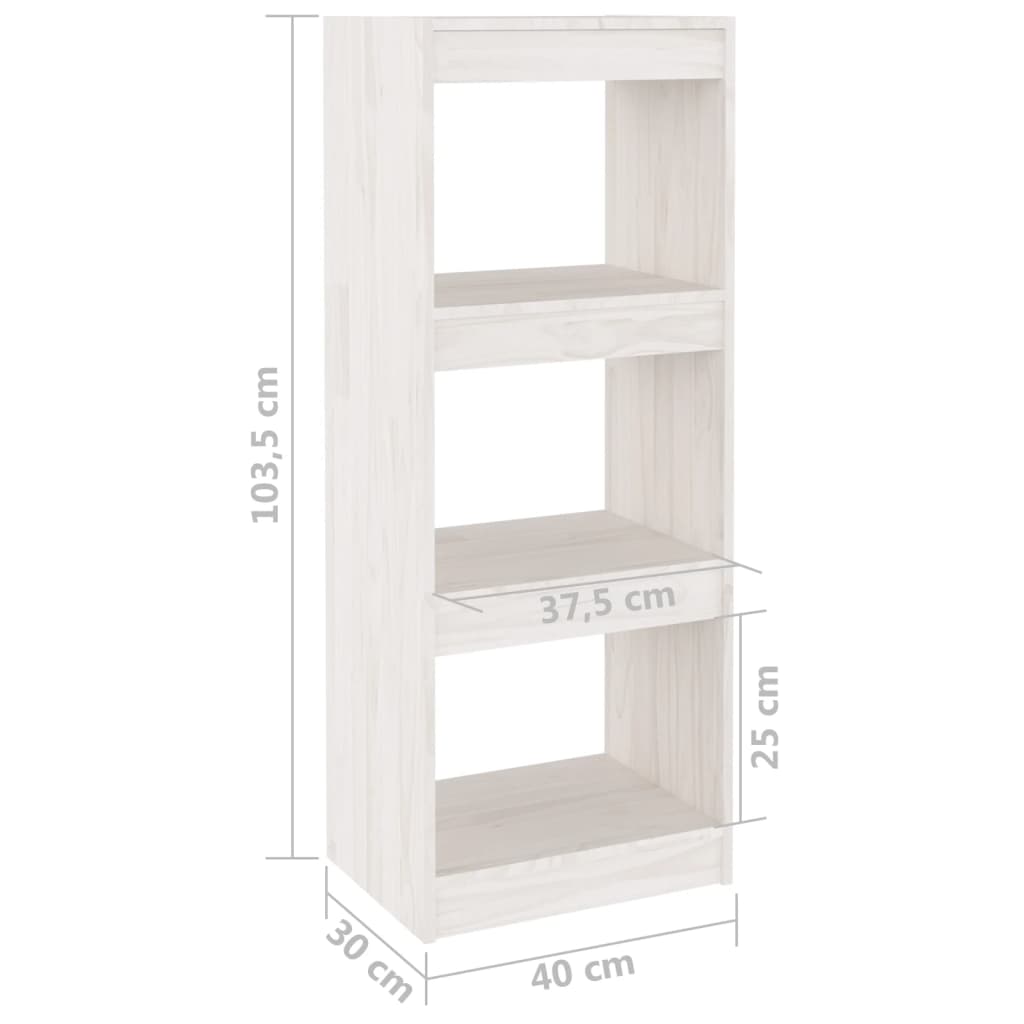 Estante/divisória 40x30x103,5 cm pinho maciço branco - Image 7