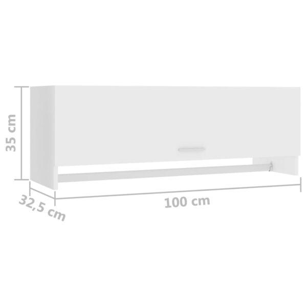 Roupeiro 100x32,5x35 cm derivados de madeira branco - Image 7